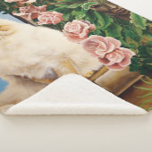 Betoverende Crème Roos Perzische Kat Bos Dryade Sherpa Deken (3/4)