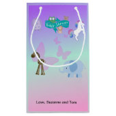 Betoverende Critter Parade Baby shower Roze Paarse Klein Cadeauzakje (Achterkant)