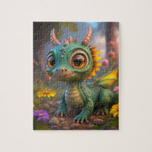 Betoverende Dragon Garden 110-delige Kinder puzzel Legpuzzel