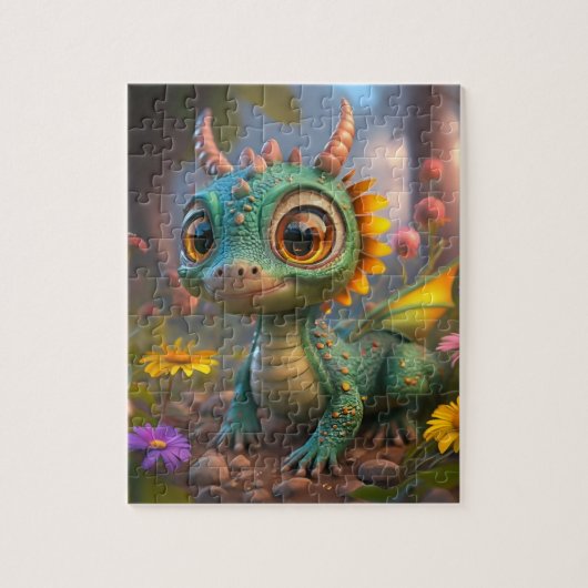 Betoverende Dragon Garden 110-delige Kinder puzzel Legpuzzel (Verticaal)