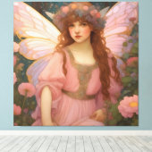 Betoverende dromen: een grillig roze sprookjesport canvas afdruk (Insitu (Houten vloer))