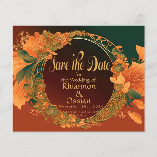 Betoverende Druid Hill Autumn Save The Date (Voorkant)