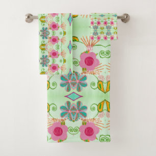 Betoverende eclectische tuin: diverse bloemen scho bad handdoek