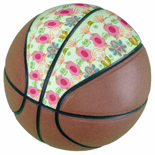 Betoverende eclectische tuin: diverse bloemen scho basketbal