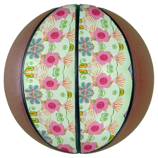 Betoverende eclectische tuin: diverse bloemen scho basketbal (Verticaal)