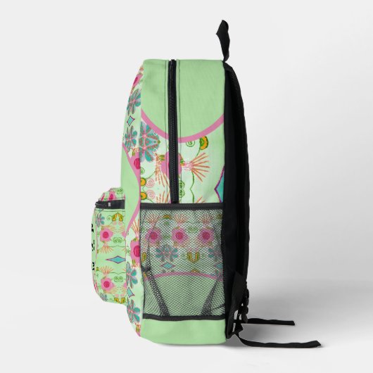 Betoverende eclectische tuin: diverse bloemen scho bedrukte rugzak (Rechts)
