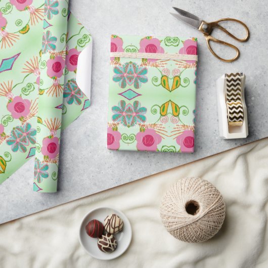 Betoverende eclectische tuin: diverse bloemen scho cadeaupapier (Crafts)