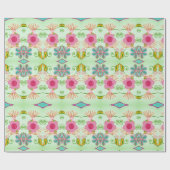 Betoverende eclectische tuin: diverse bloemen scho cadeaupapier (Vlak)