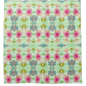 Betoverende eclectische tuin: diverse bloemen scho douchegordijn (Voorkant)