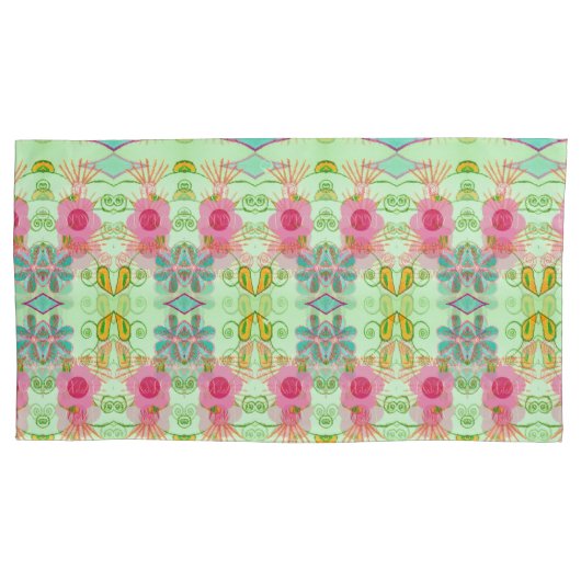 Betoverende eclectische tuin: diverse bloemen scho kussensloop (Voorkant-Links)