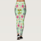 Betoverende eclectische tuin: diverse bloemen scho leggings (Achterkant)
