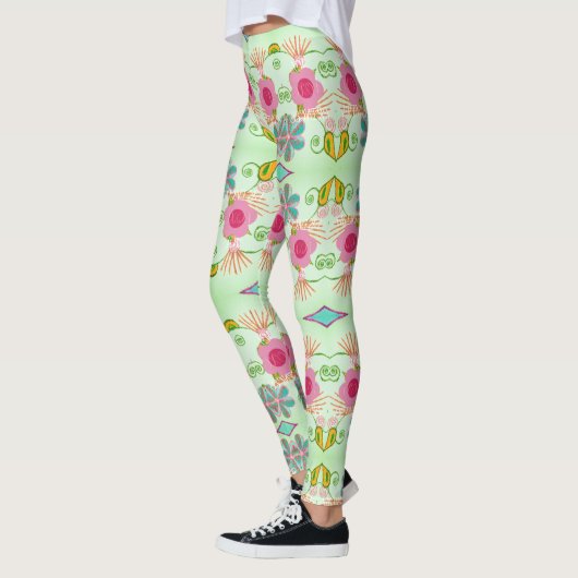 Betoverende eclectische tuin: diverse bloemen scho leggings (Links)