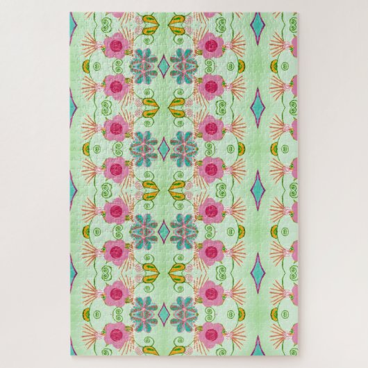 Betoverende eclectische tuin: diverse bloemen scho legpuzzel (Verticaal)