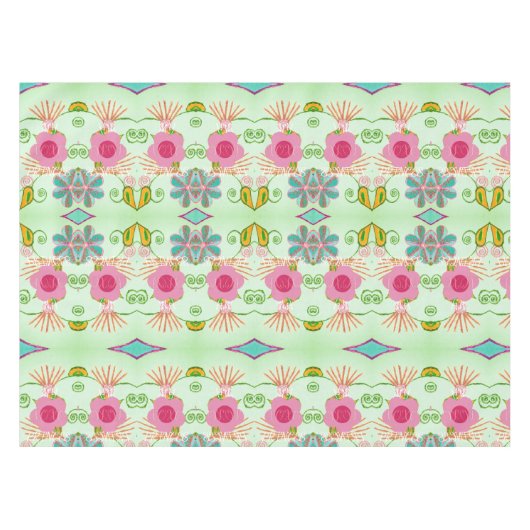 Betoverende eclectische tuin: diverse bloemen scho tafelkleed (Voorkant (Horizontaal))