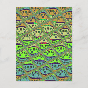 Betoverende eclectische tuin geruite bloemige scho briefkaart