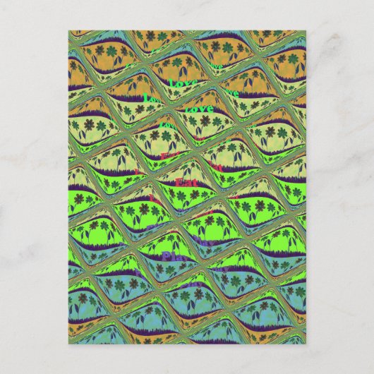 Betoverende eclectische tuin geruite bloemige scho briefkaart (Voorkant)