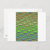 Betoverende eclectische tuin geruite bloemige scho briefkaart (Voorkant / Achterkant)