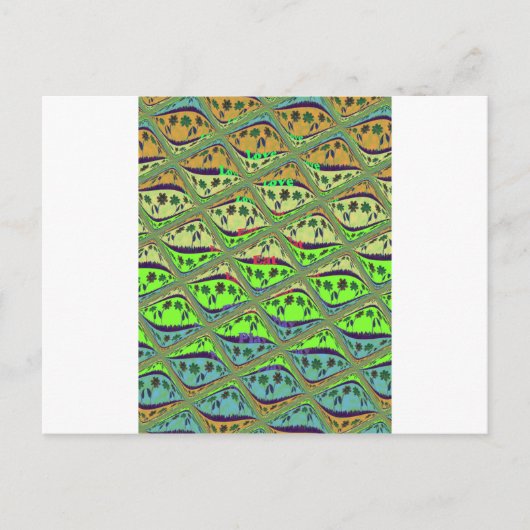 Betoverende eclectische tuin geruite bloemige scho briefkaart (Voorkant)