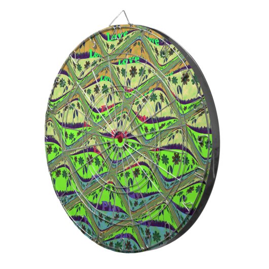 Betoverende eclectische tuin geruite bloemige scho dartbord (Voorkant Rechts)