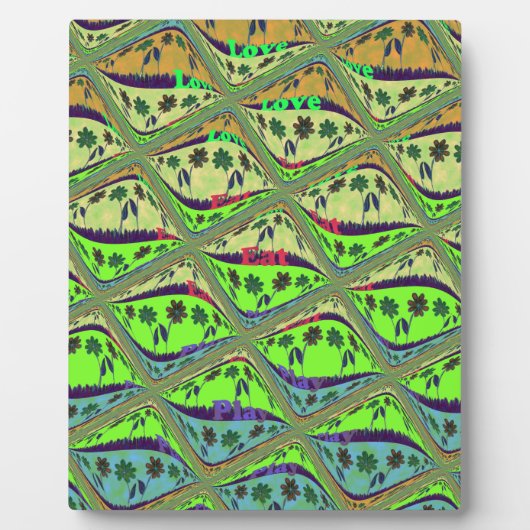 Betoverende eclectische tuin geruite bloemige scho fotoplaat (Voorkant)