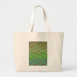Betoverende eclectische tuin geruite bloemige scho grote tote bag