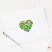 Betoverende eclectische tuin geruite bloemige scho hart sticker (Envelop)