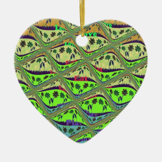 Betoverende eclectische tuin geruite bloemige scho keramisch ornament (Voorkant)