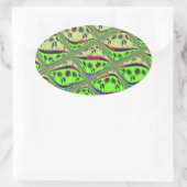 Betoverende eclectische tuin geruite bloemige scho ovale sticker (Tas)