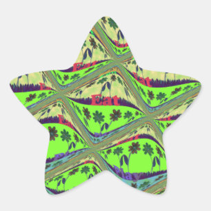 Betoverende eclectische tuin geruite bloemige scho ster sticker