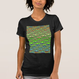 Betoverende eclectische tuin geruite bloemige scho t-shirt
