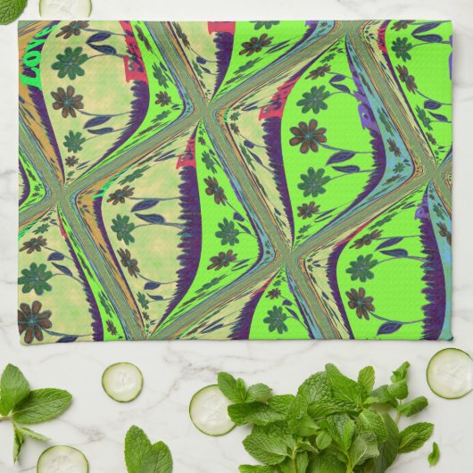 Betoverende eclectische tuin geruite bloemige scho theedoek (Gevouwen)