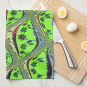 Betoverende eclectische tuin geruite bloemige scho theedoek (Quarter Fold)