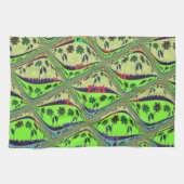 Betoverende eclectische tuin geruite bloemige scho theedoek (Horizontaal)