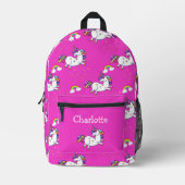 Betoverende eenhoorn dromen: roze sprankeling avon bedrukte rugzak (Voorkant)