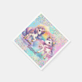Betoverende eenhoorn Papier servet (Hoek)