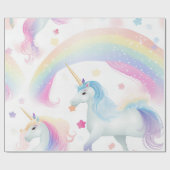 Betoverende Eenhoorn Rainbow Magic Wand Pastel Cadeaupapier (Vlak)