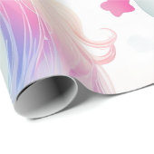 Betoverende Eenhoorn Rainbow Magic Wand Pastel Cadeaupapier (Rol Hoek)