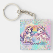 betoverende eenhoorn sleutelhanger (voorkant)