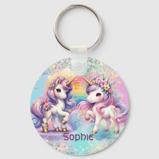 betoverende eenhoorn sleutelhanger (Voorkant)