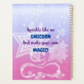 Betoverende Eenhoorn, vlinders & Rozen op maat Planner (Achterkant)