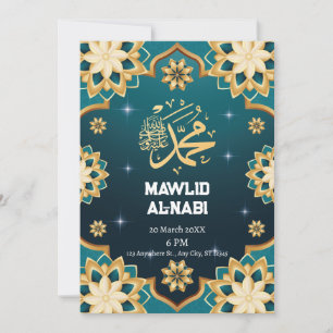 Betoverende Eid Mawlid Al-Nabi Bloemrijke Feest  Kaart