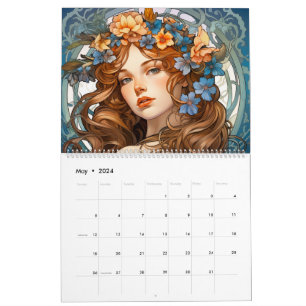 Betoverende elegantie: Art Nouveau Meisjes Kalender