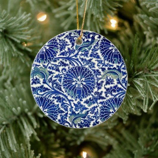 Betoverende elegantie: blauw bloemenChinees Orname Keramisch Ornament (Boom)
