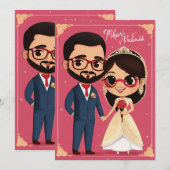 Betoverende elegantie: bruiloft uitnodiging ontwer (Voorkant / Achterkant)