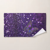 Betoverende elegantie: de Paarse Sparkle Butterfly Bad Handdoek (Handdoek)