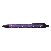 Betoverende elegantie: de Paarse Sparkle Butterfly Blauwe Inkt Pen (Bovenkant)
