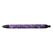 Betoverende elegantie: de Paarse Sparkle Butterfly Blauwe Inkt Pen (Voorkant)