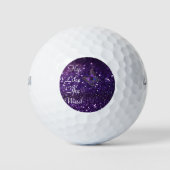 Betoverende elegantie: de Paarse Sparkle Butterfly Golfballen (Voorkant)