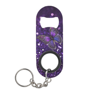 Betoverende elegantie: de Paarse Sparkle Butterfly Mini Flessenopener