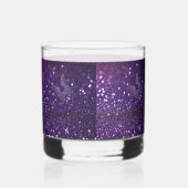 Betoverende elegantie: de Paarse Sparkle Butterfly Whisky Glas (Achterkant)